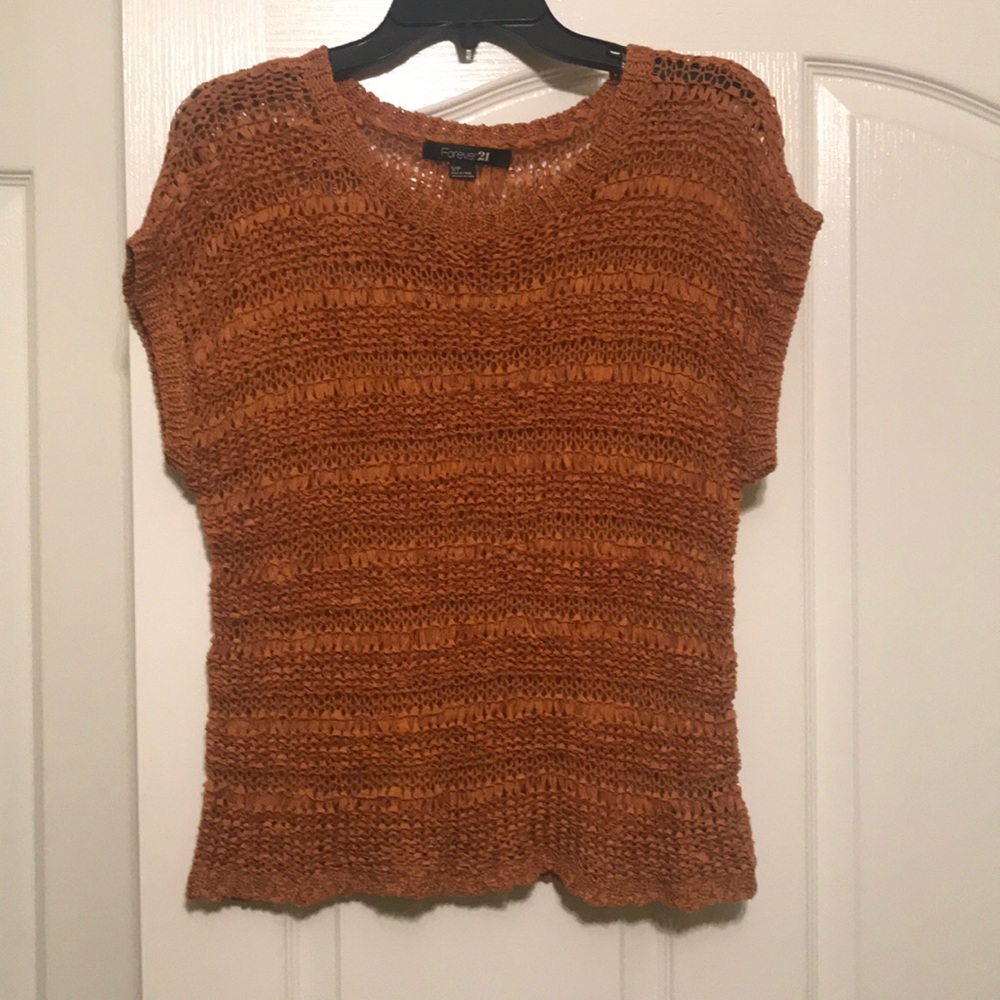 Forever 21 Rust Crocheted Sweater